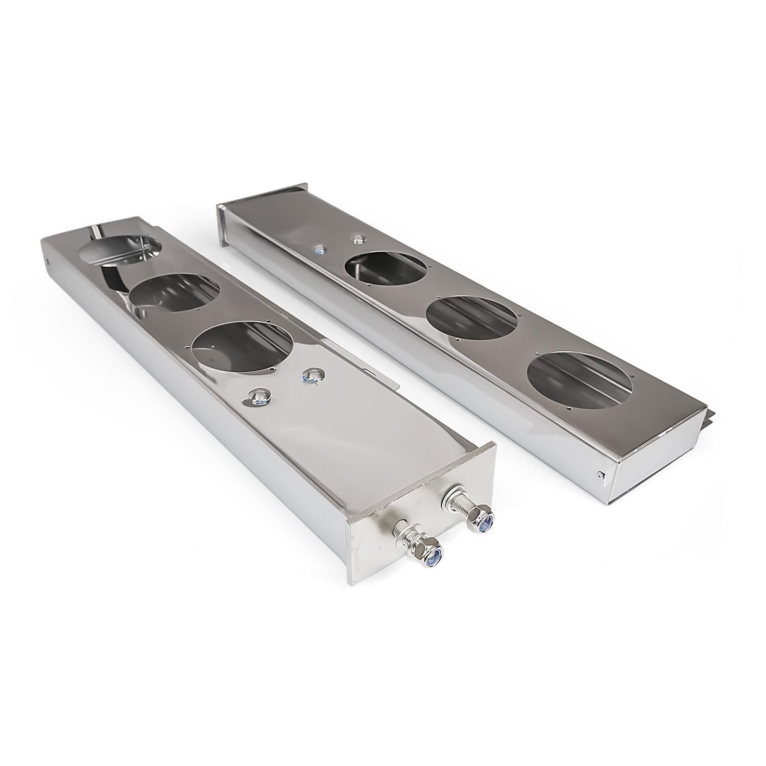 Semi Truck 30" Mud Flap Hanger Rear Bar Pair – Stainless Steel, 2.5" Bolt Spacing – Chrome (2pcs) - RoadWest Truck Parts - B0FSD41ZGW - High Soar