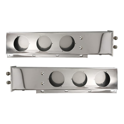 Semi Truck 30" Mud Flap Hanger Rear Bar Pair – Stainless Steel, 2.5" Bolt Spacing – Chrome (2pcs) - RoadWest Truck Parts - MZ-322-07E - High Soar