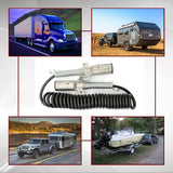 Semi Truck 7 - Way ABS Coiled Cable – 12 ft (Black Jacket) - RoadWest Truck Parts - B0BR34G9LX - High Soar