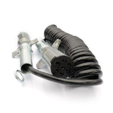 Semi Truck 7 - Way ABS Coiled Cable – 12 ft (Black Jacket) - RoadWest Truck Parts - B0BR34G9LX - High Soar