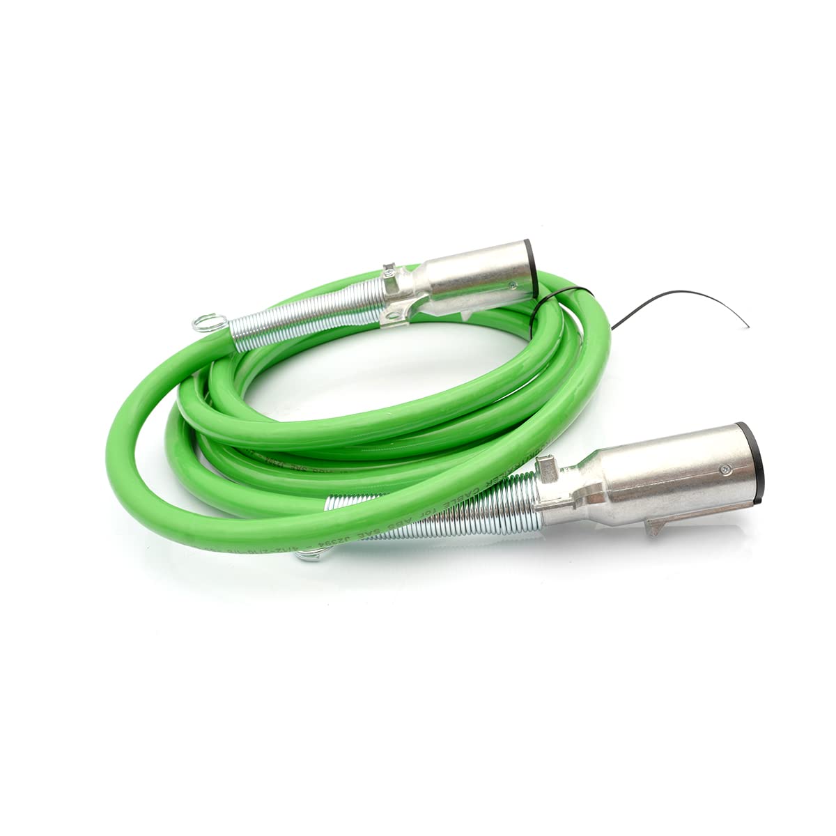 Semi Truck 7 - Way ABS Coiled Cable – 12 ft (Green Jacket) - RoadWest Truck Parts - B0B4ZFKFRT - High Soar