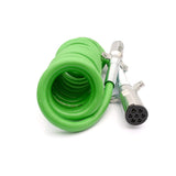 Semi Truck 7 - Way ABS Coiled Cable – 12 ft (Green Jacket) - RoadWest Truck Parts - B0BR34MWG5 - High Soar