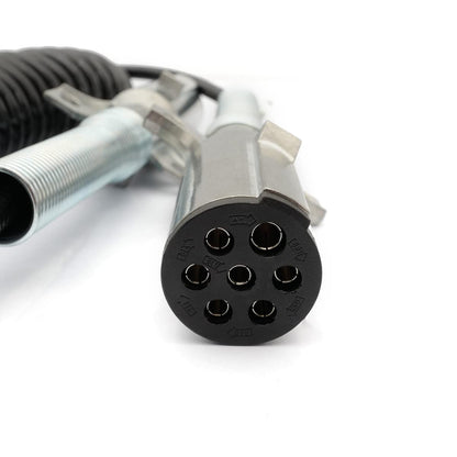 Semi Truck 7 - Way ABS Coiled Cable – 15 ft (Black) - RoadWest Truck Parts - B0B4ZLGTWD - High Soar