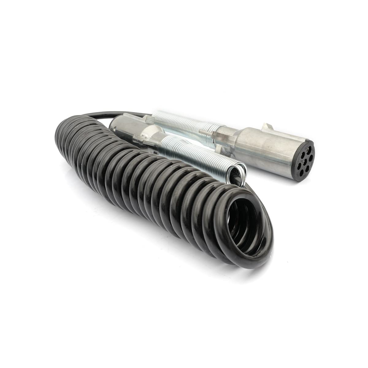 Semi Truck 7 - Way ABS Coiled Cable – 15 ft (Black) - RoadWest Truck Parts - B0B4ZLGTWD - High Soar