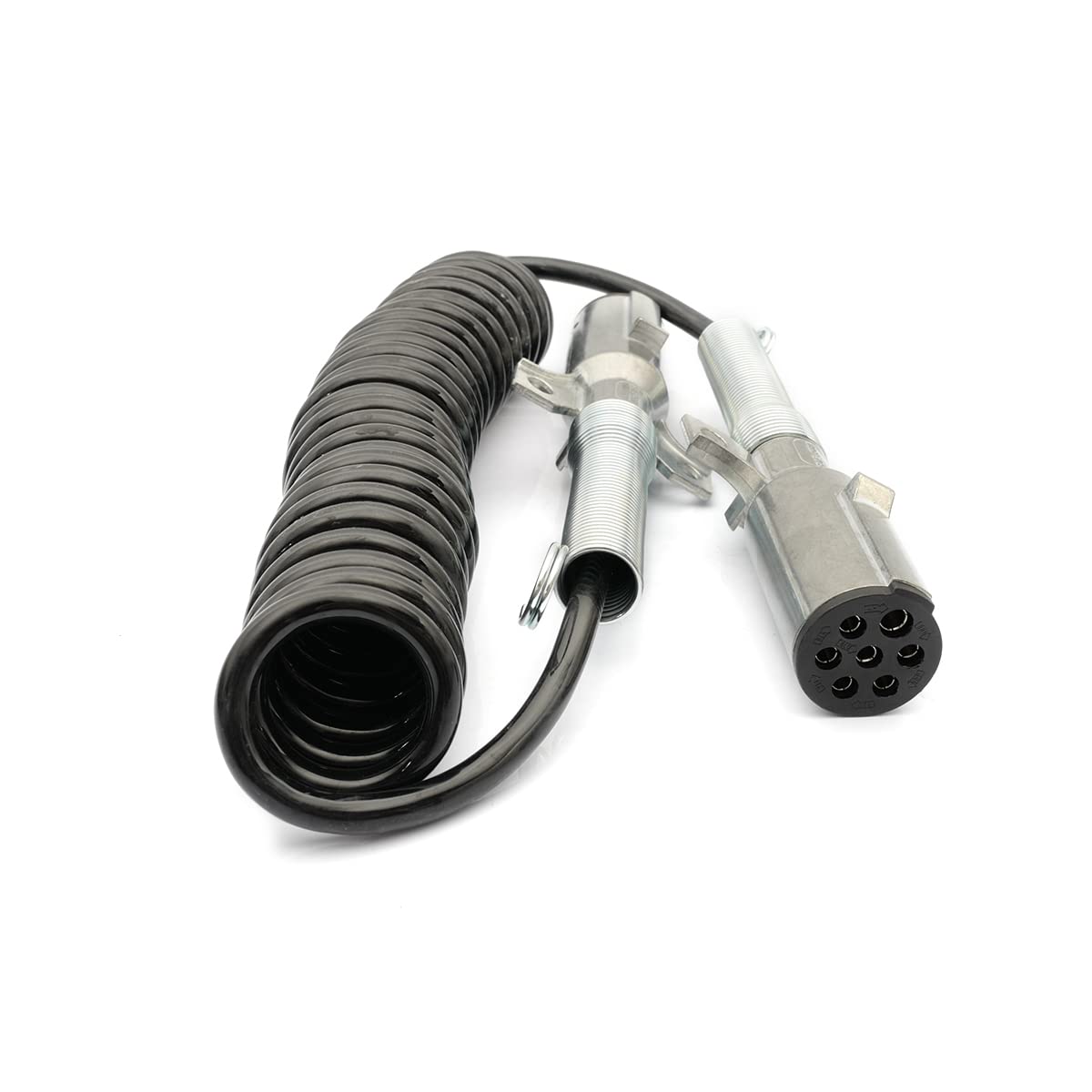 Semi Truck 7 - Way ABS Coiled Cable – 15 ft (Black) - RoadWest Truck Parts - B0B4ZLGTWD - High Soar