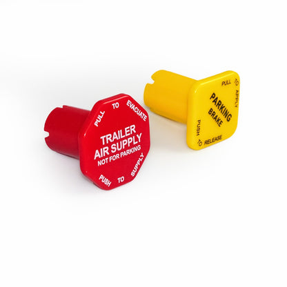 Semi Truck Air Brake Knob Set (Parking + Trailer) – Yellow/Red 5/8" – Replaces Bendix 298818/298817 - RoadWest Truck Parts - B0FYFRVGMG - High Soar