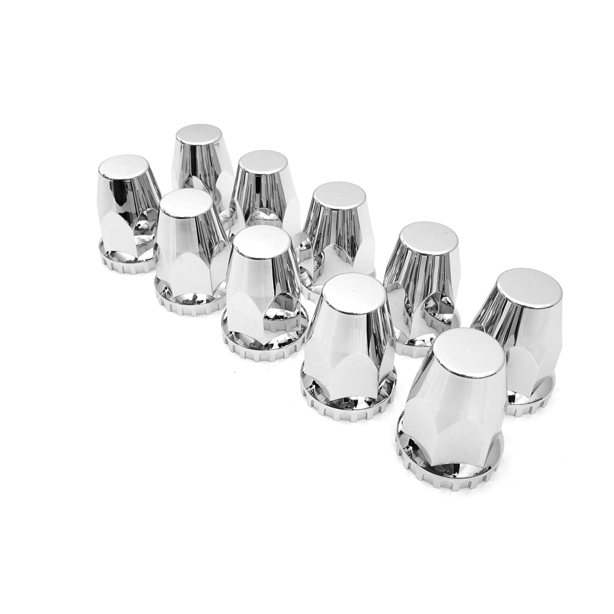 Semi Truck Lug Nut Covers – 33mm Chrome ABS (10 Pack) - RoadWest Truck Parts - B0B254MVMK - High Soar