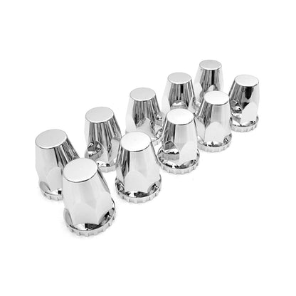 Semi Truck Lug Nut Covers – 33mm Chrome ABS (10 Pack) - RoadWest Truck Parts - B0B254MVMK - High Soar