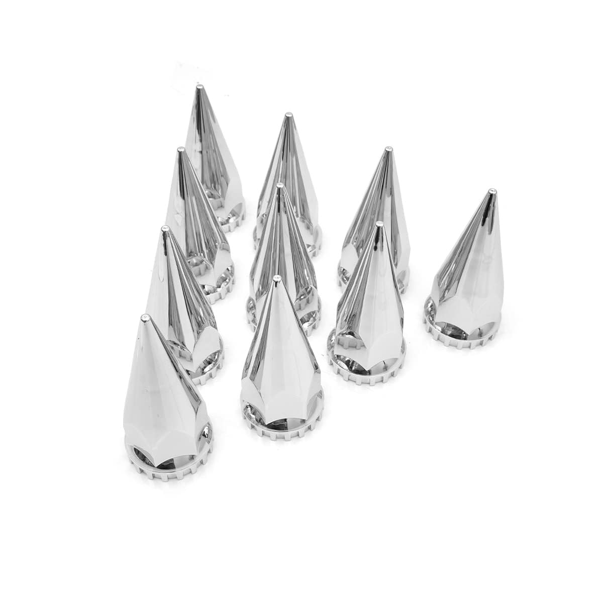 Semi Truck Lug Nut Covers – 33mm Chrome ABS (10 Pack) - RoadWest Truck Parts - B0B254MVMK - High Soar