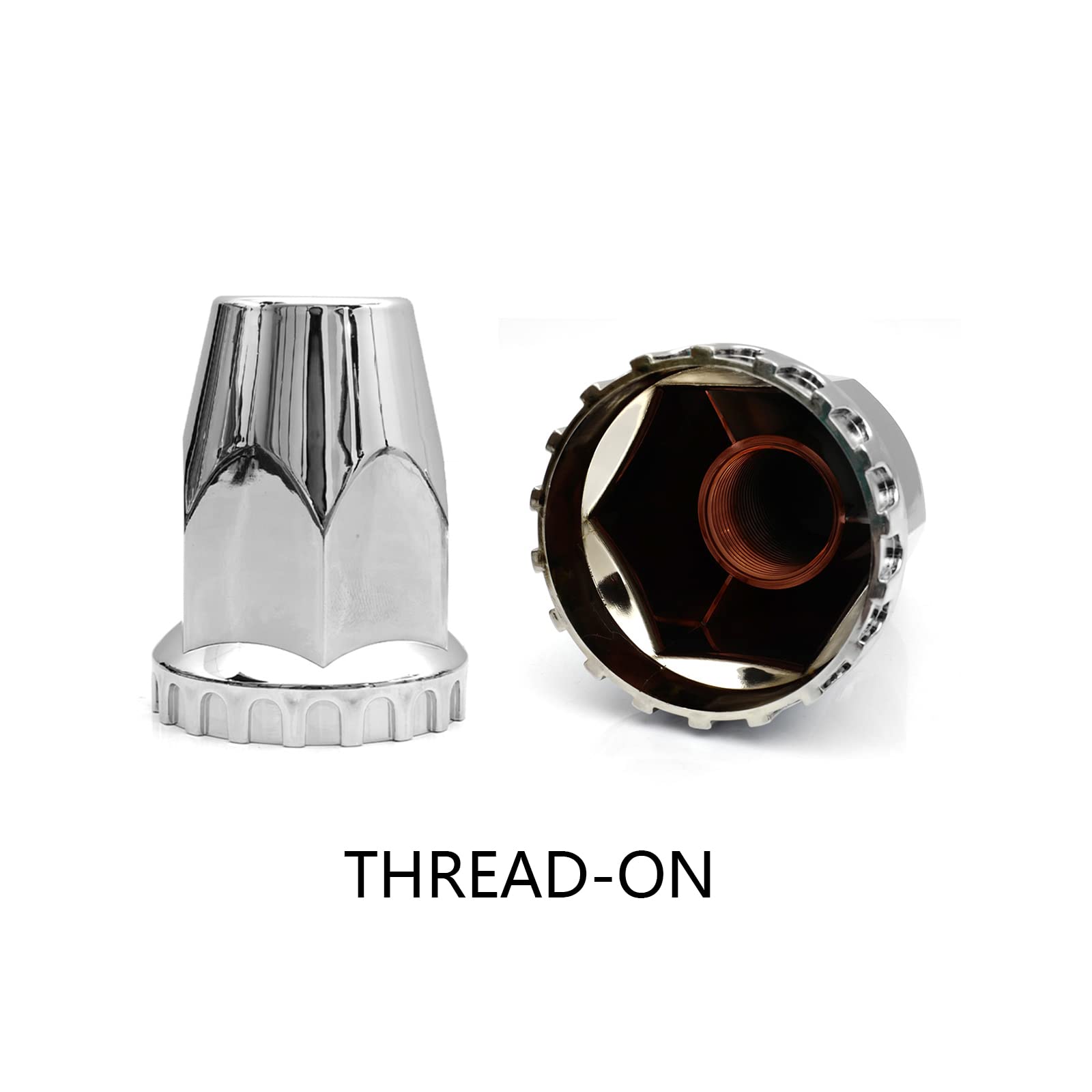 Semi Truck Lug Nut Covers – 33mm Chrome ABS (10 Pack) - RoadWest Truck Parts - B0B254MVMK - High Soar