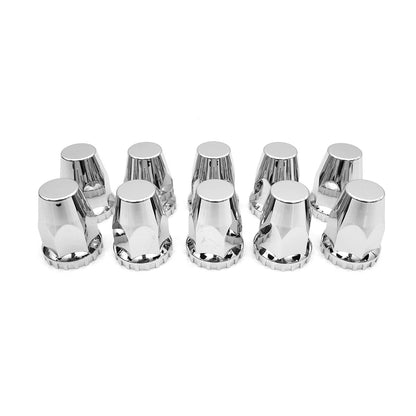 Semi Truck Lug Nut Covers – 33mm Chrome ABS (10 Pack) - RoadWest Truck Parts - B0B254MVMK - High Soar