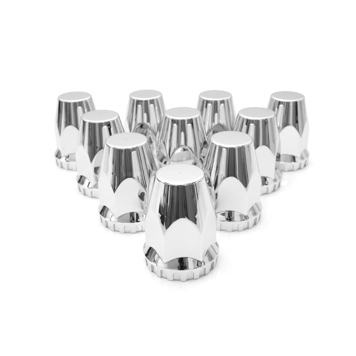 Semi Truck Lug Nut Covers – 33mm Chrome ABS (10 Pack) - RoadWest Truck Parts - B0B2851KFX - High Soar