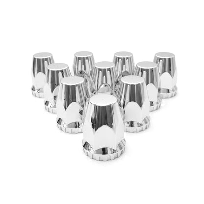 Semi Truck Lug Nut Covers – 33mm Chrome ABS (10 Pack) - RoadWest Truck Parts - B0B2851KFX - High Soar