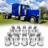 Semi Truck Lug Nut Covers – 33mm Chrome Bullet Style (20pcs Set) - RoadWest Truck Parts - B0CQN698WL - RoadWest Truck Parts