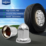 Semi Truck Lug Nut Covers – 33mm Chrome Bullet Style (20pcs Set) - RoadWest Truck Parts - B0CQN6Q2ZR - RoadWest Truck Parts