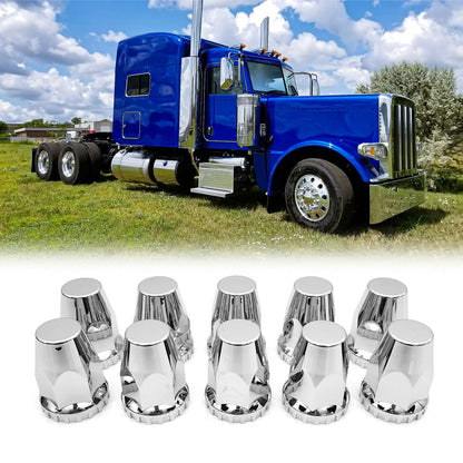 Semi Truck Lug Nut Covers – 33mm Chrome Bullet Style (20pcs Set) - RoadWest Truck Parts - MZ-U307-02T10 - RoadWest Truck Parts