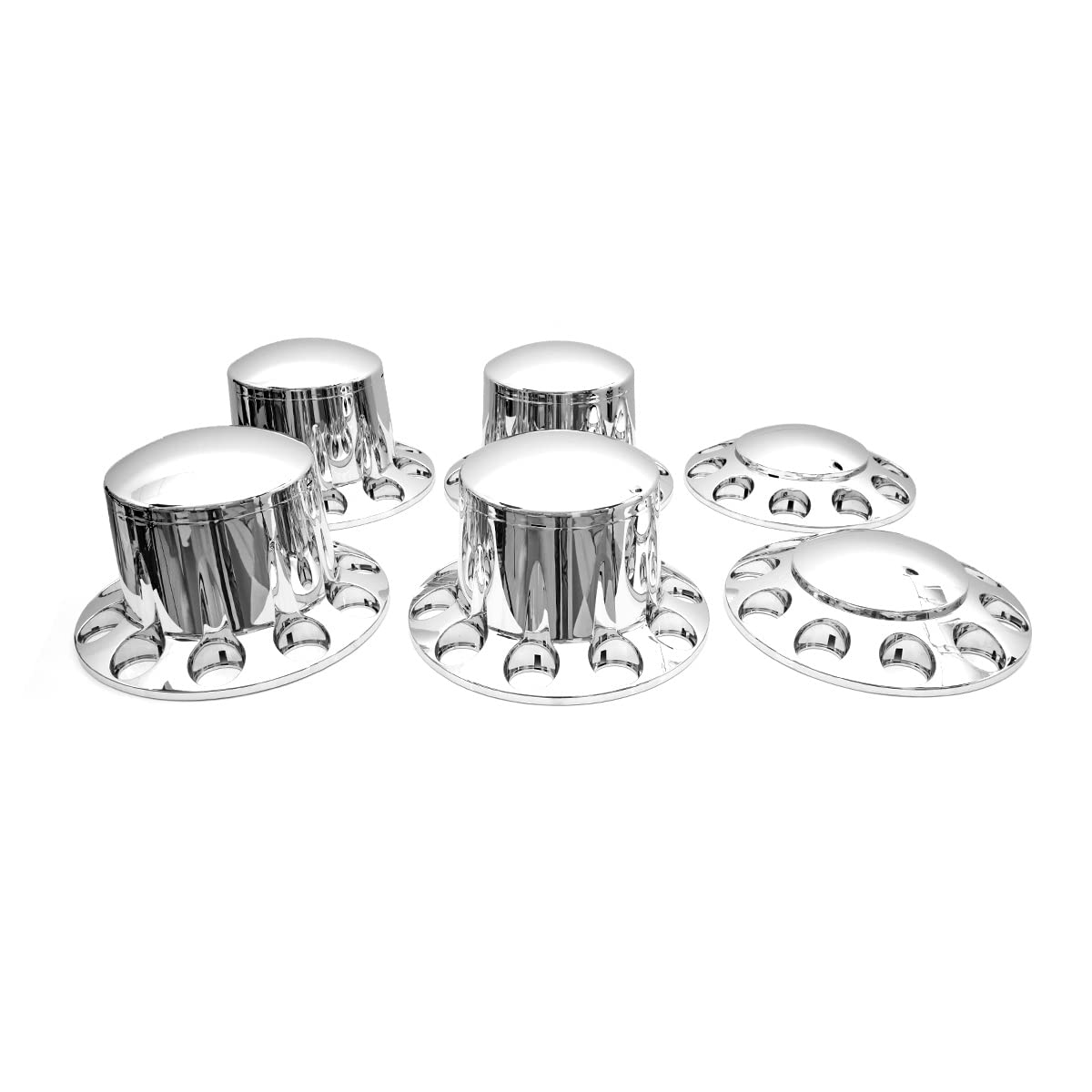 Semi Truck Lug Nut Covers – 33mm Chrome, Screw - On ABS (Set) - RoadWest Truck Parts - B0B2885G8Q - High Soar