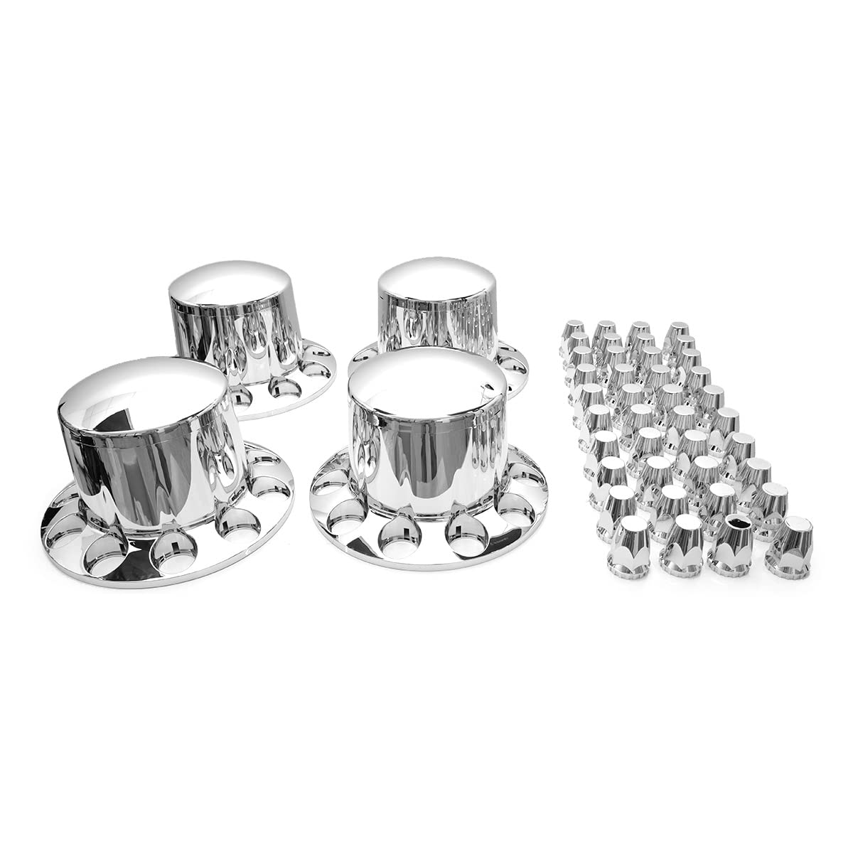 Semi Truck Lug Nut Covers – 33mm Chrome, Screw - On ABS (Set) - RoadWest Truck Parts - B0B2885G8Q - High Soar