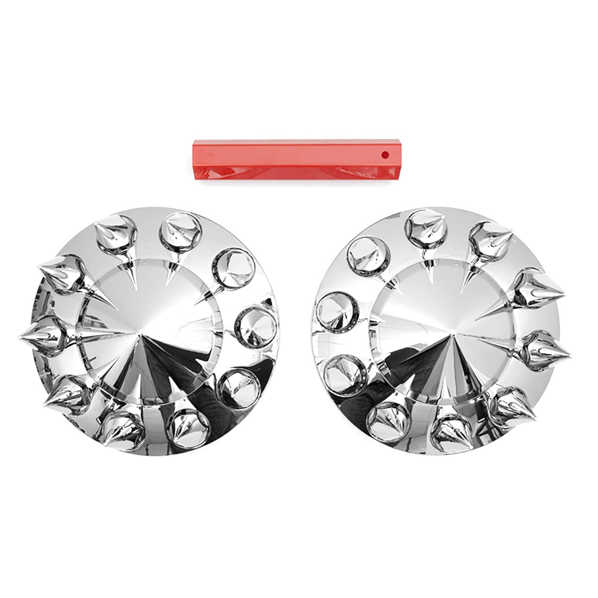 Semi Truck Lug Nut Covers – 33mm Chrome, Screw - On ABS (Set) - RoadWest Truck Parts - B0B2885G8Q - High Soar