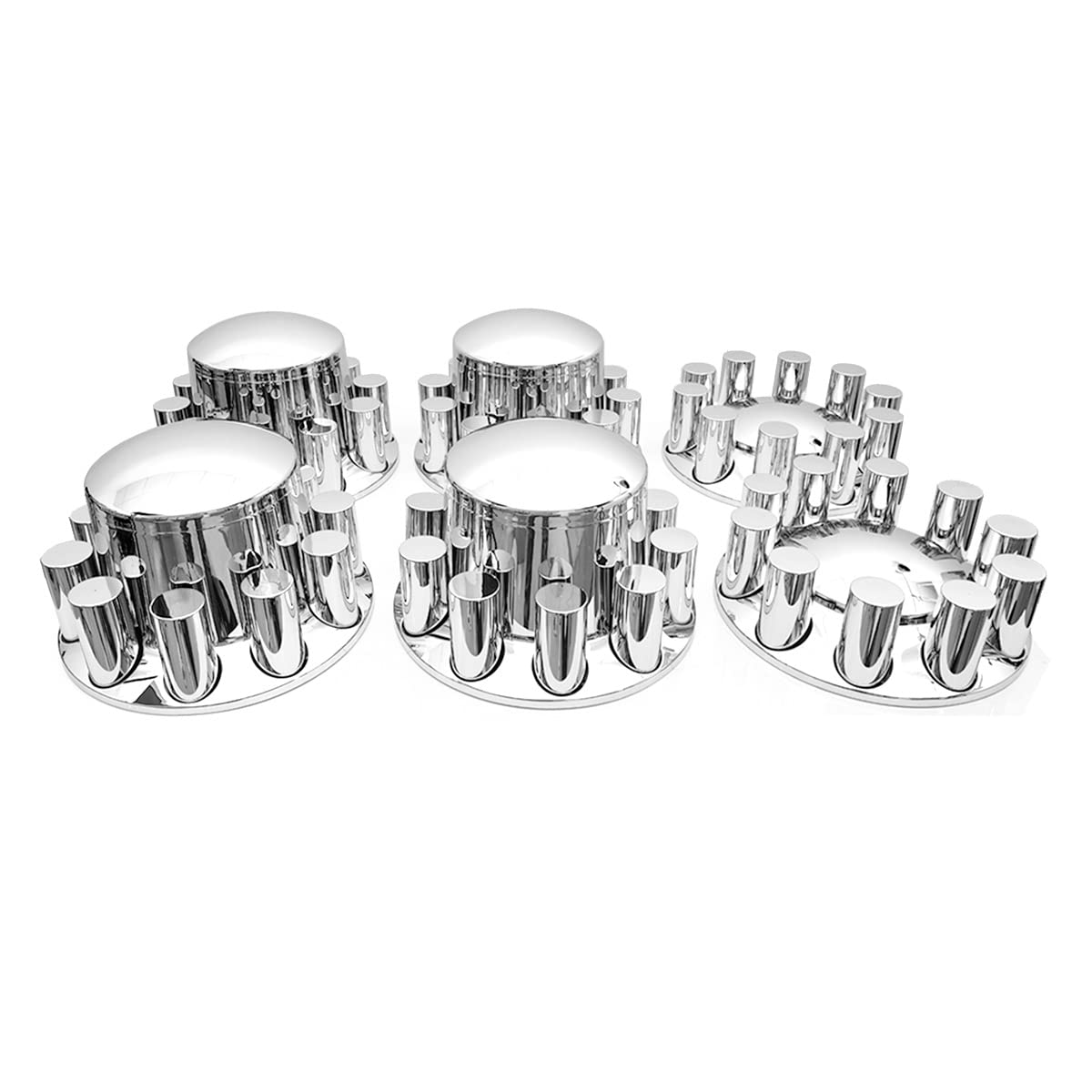Semi Truck Lug Nut Covers – 33mm Chrome, Screw - On ABS (Set) - RoadWest Truck Parts - B0B2885G8Q - High Soar
