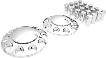Semi Truck Lug Nut Covers – 33mm Chrome, Screw - On ABS (Set) - RoadWest Truck Parts - B0B2885G8Q - High Soar
