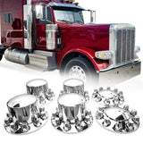 Semi Truck Lug Nut Covers – 33mm Chrome, Screw - On ABS (Set) - RoadWest Truck Parts - B0B2885G8Q - High Soar