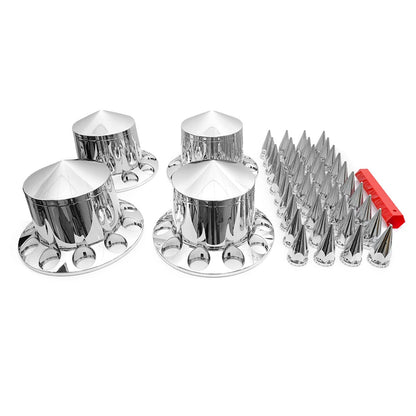 Semi Truck Lug Nut Covers – 33mm Chrome, Screw - On ABS (Set) - RoadWest Truck Parts - B0B2885G8Q - High Soar