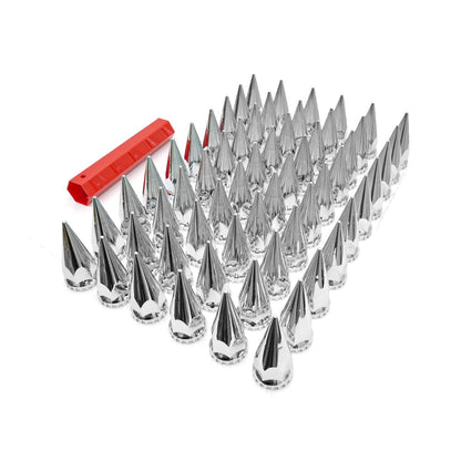 Semi Truck Lug Nut Covers – 33mm Chrome, Screw - On ABS (Set) - RoadWest Truck Parts - B0B2885G8Q - High Soar