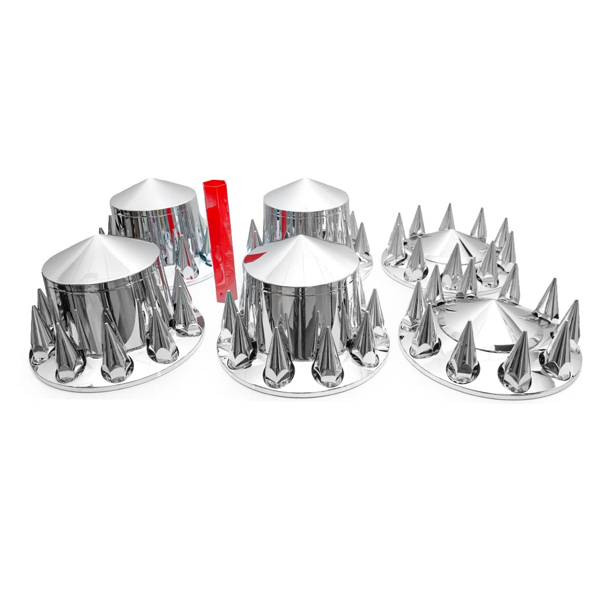 Semi Truck Lug Nut Covers – 33mm Chrome, Screw - On ABS (Set) - RoadWest Truck Parts - YY-U306-01TFR6 - High Soar