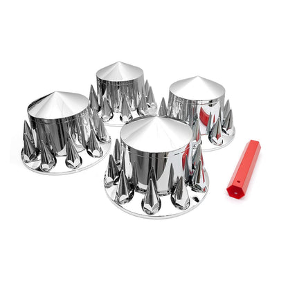 Semi Truck Lug Nut Covers – 33mm Chrome, Screw - On ABS (Set) - RoadWest Truck Parts - YY-U306-01TR4 - High Soar