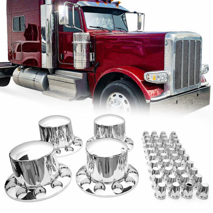 Semi Truck Lug Nut Covers – 33mm Chrome, Screw - On ABS (Set) - RoadWest Truck Parts - YY-U306-02TR4 - High Soar