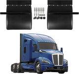 Semi Truck Quarter Fender Kit 24"×24" – Black Poly w/ Mounting Hardware - RoadWest Truck Parts - MZ-U322-02B-A - High Soar