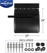 Semi Truck Quarter Fender Kit 24"×24" – Black Poly w/ Mounting Hardware - RoadWest Truck Parts - MZ-U322-02B - High Soar