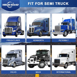 Semi Truck Quarter Fender Kit 24"×24" – Black Poly w/ Mounting Hardware - RoadWest Truck Parts - MZ-U322-02B - High Soar