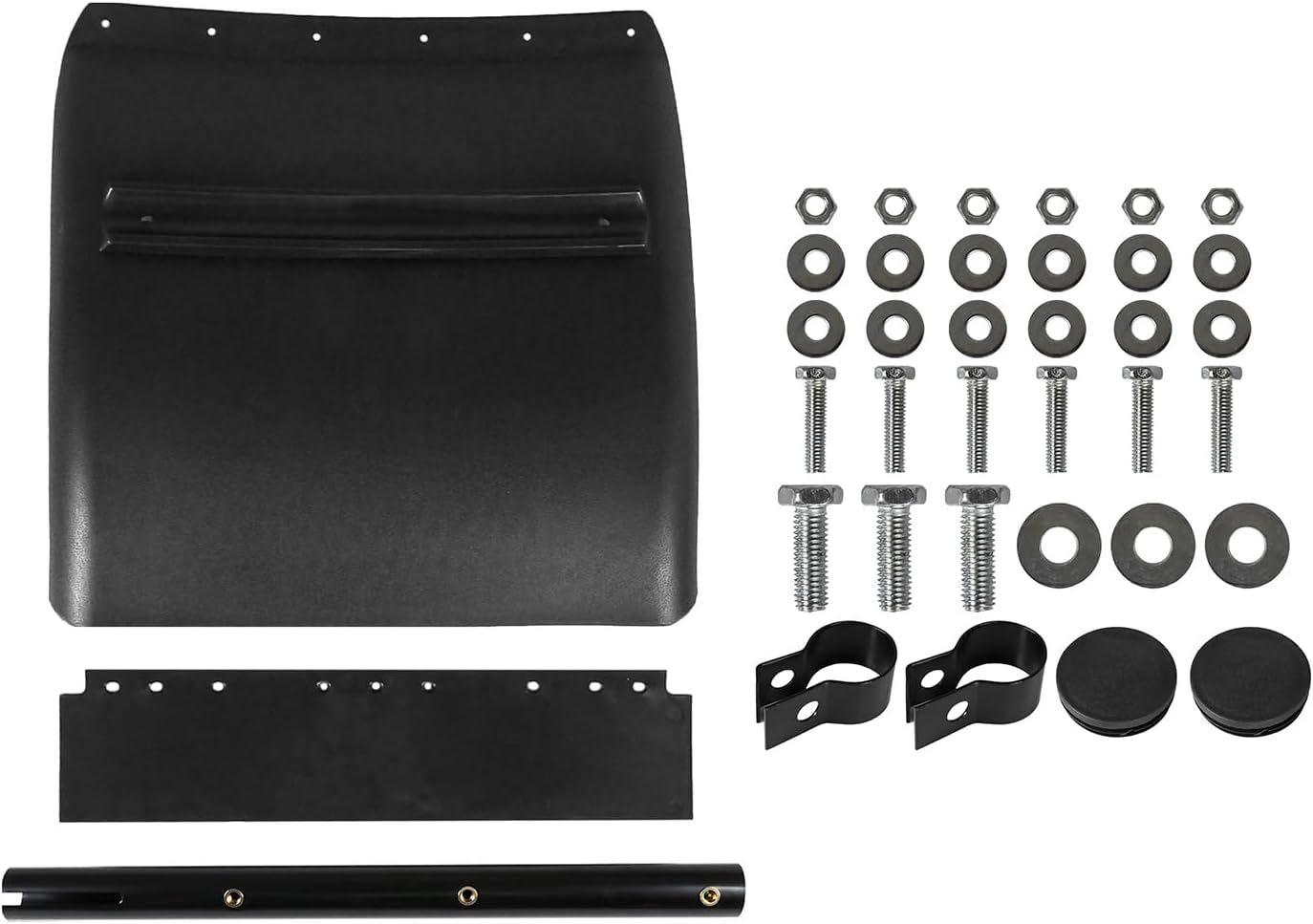 Semi Truck Quarter Fender Kit 24"×24" – Black Poly w/ Mounting Hardware - RoadWest Truck Parts - MZ-U322-02B - High Soar