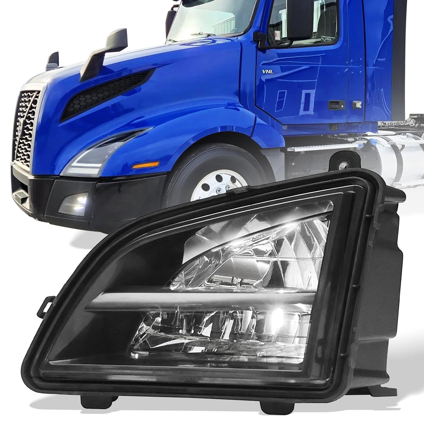 Volvo VNL (2018+) LED Fog Light Assembly – Driver/Left (High Beam Assist) - RoadWest Truck Parts - B0DQTYX113 - High Soar