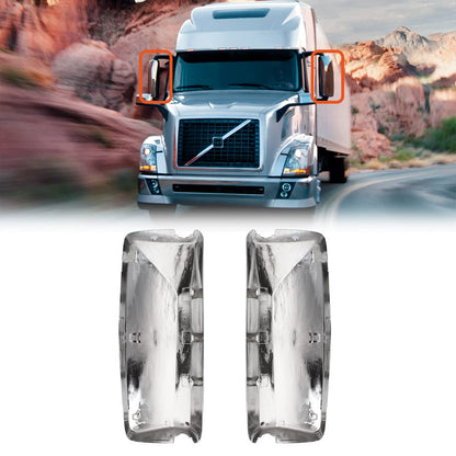 Volvo VNL Door Mirror Cover Set Pair (2004–2017) – Chrome / Black - RoadWest Truck Parts - B08DXR8MJJ - High Soar