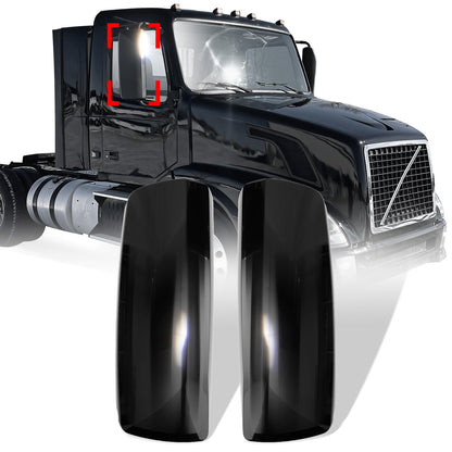 Volvo VNL Door Mirror Cover Set Pair (2004–2017) – Chrome / Black - RoadWest Truck Parts - B09WR6CH6Z - High Soar