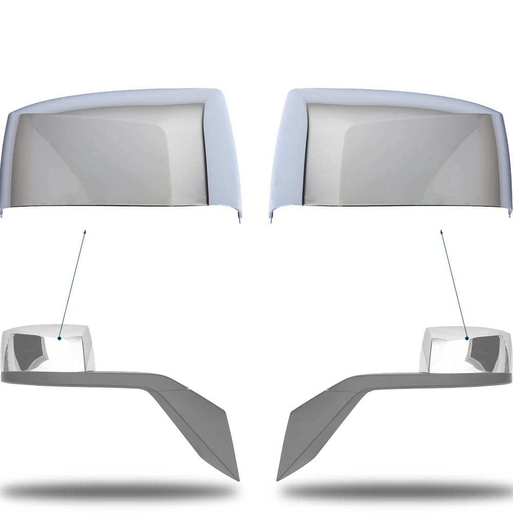 Volvo VNL Hood Mirror Covers Pair (2004–2017) – Chrome (Driver & Passenger) - RoadWest Truck Parts - B0B2HWPXN1 - High Soar