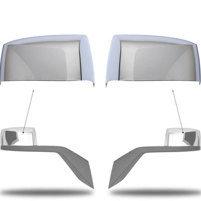 Volvo VNL Hood Mirror Covers Pair (2004–2017) – Chrome (Driver & Passenger) - RoadWest Truck Parts - B0B2HWPXN1 - High Soar