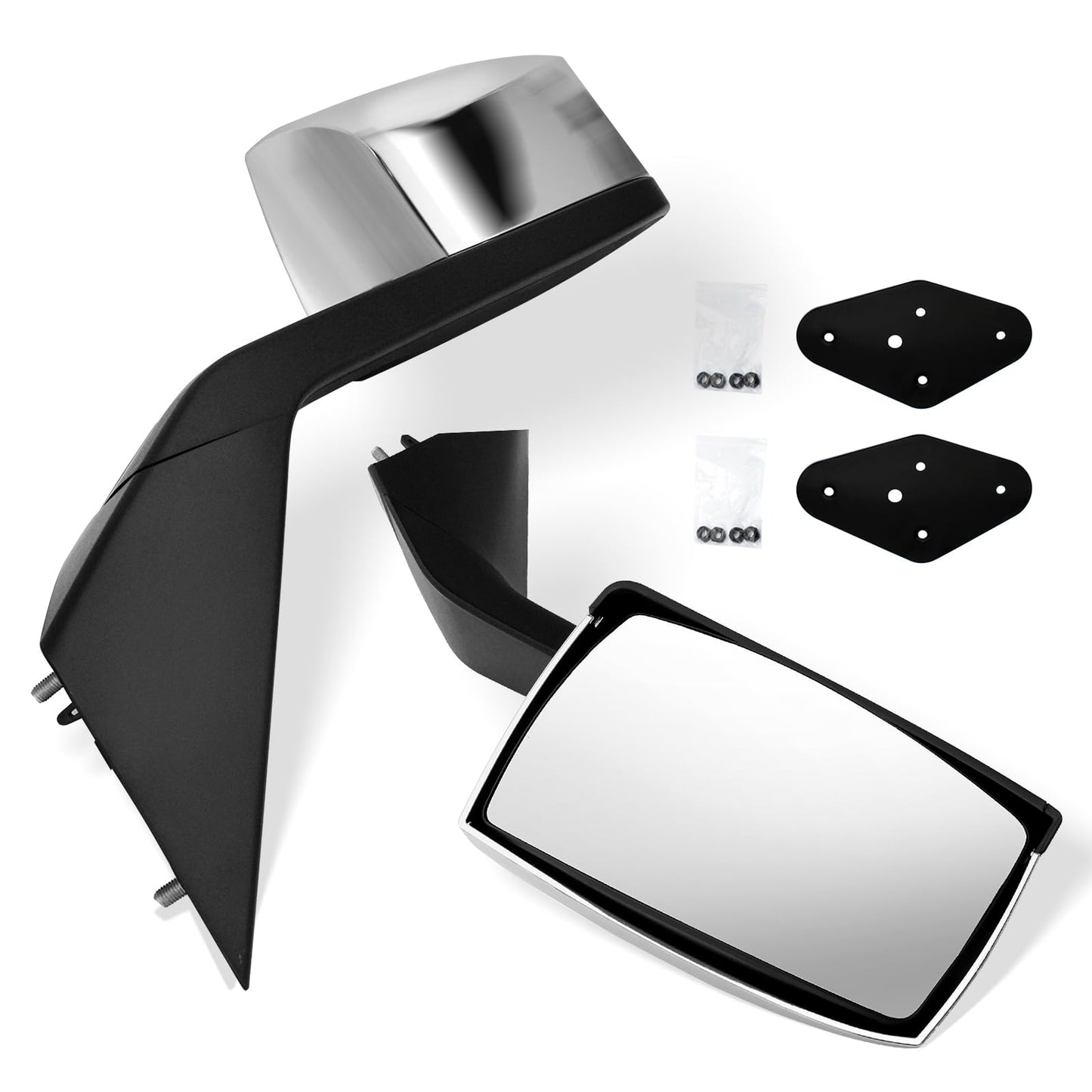 Volvo VNL Hood Mirrors w/ Arms (2004–2014) – Hood Mount - RoadWest Truck Parts - B08DXZBFMJ - High Soar