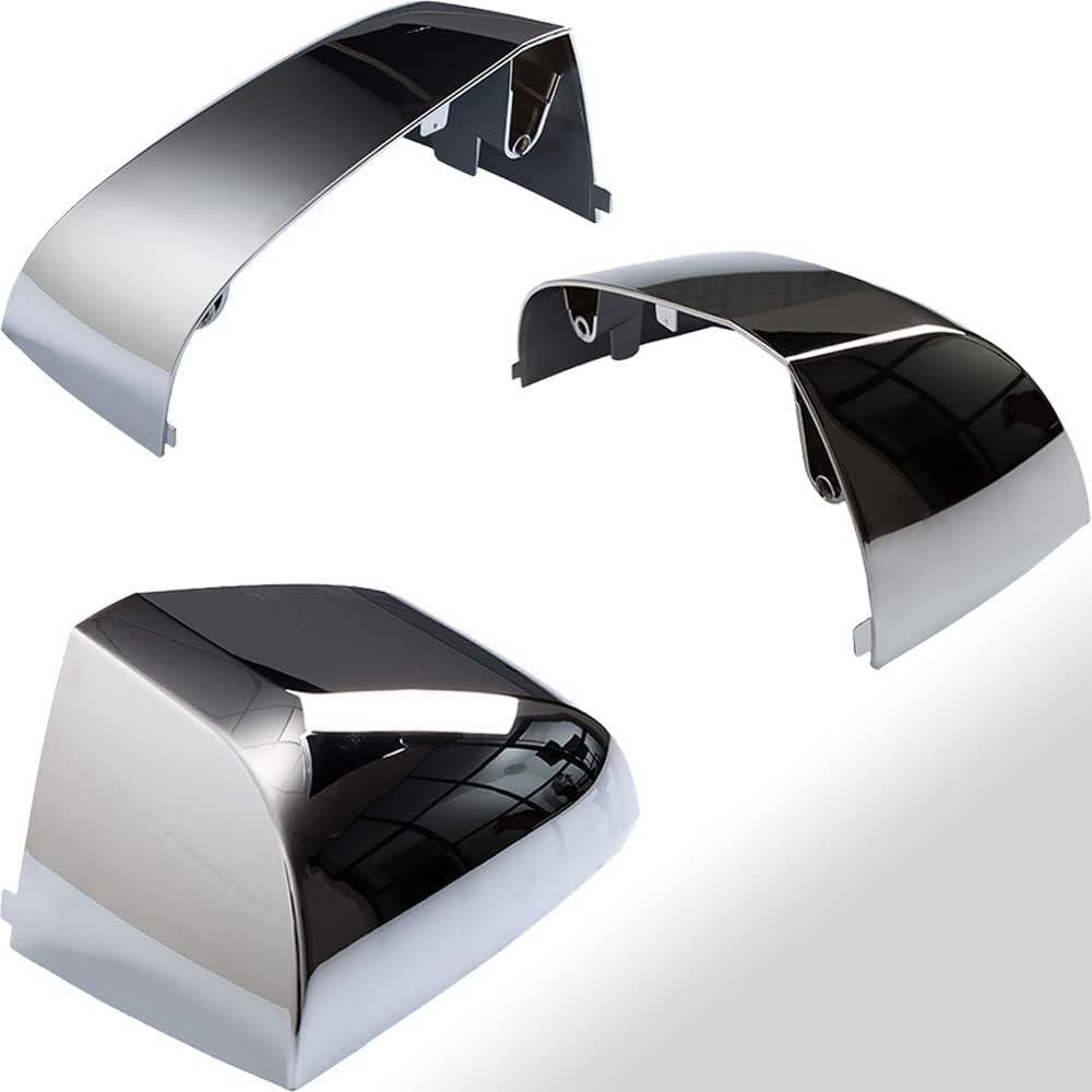 Volvo VN/VNL/VNM Hood Mirror Covers Pair (2004–2017) – Chrome / Black - RoadWest Truck Parts - B09WTVQ221 - High Soar
